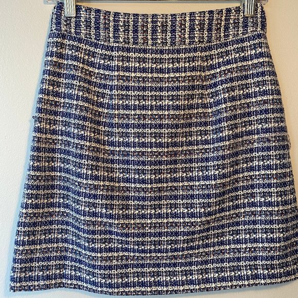 Ann Taylor LOFT Blue Tweed Skirt - Picture 2 of 5